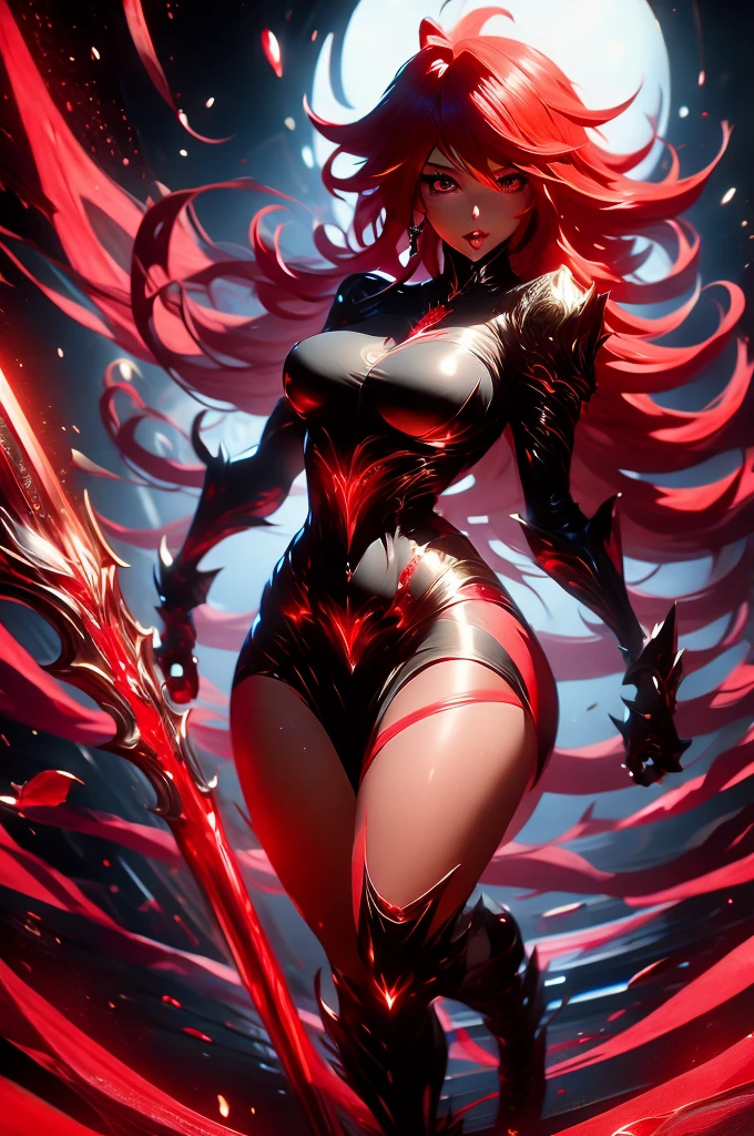 Rias Gremory. Akeno, chicas hermosas desnudas, senos enormes, pechos enormes, pelo rojo, cabello largo y rizado, pelo negro, cabello negro rizado, full body