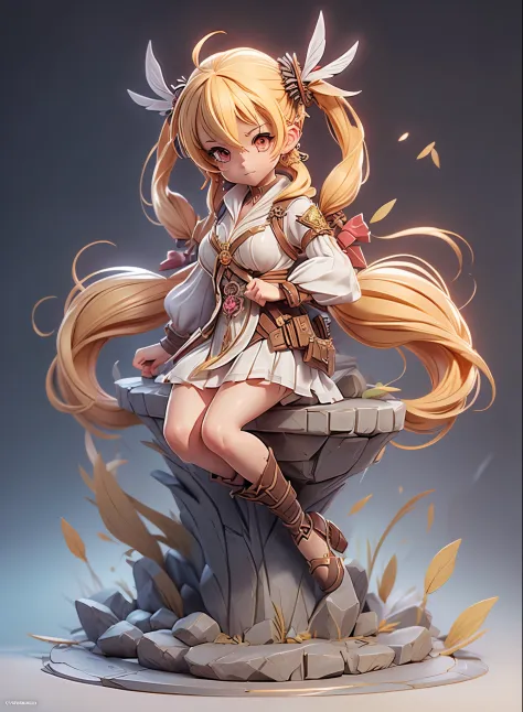 (Dynamic Angle:1.4), ((Full body posing:1.5),Blonde twintails,2. 5 d cgi anime fantasy artwork, Official Character Art, cushart ...