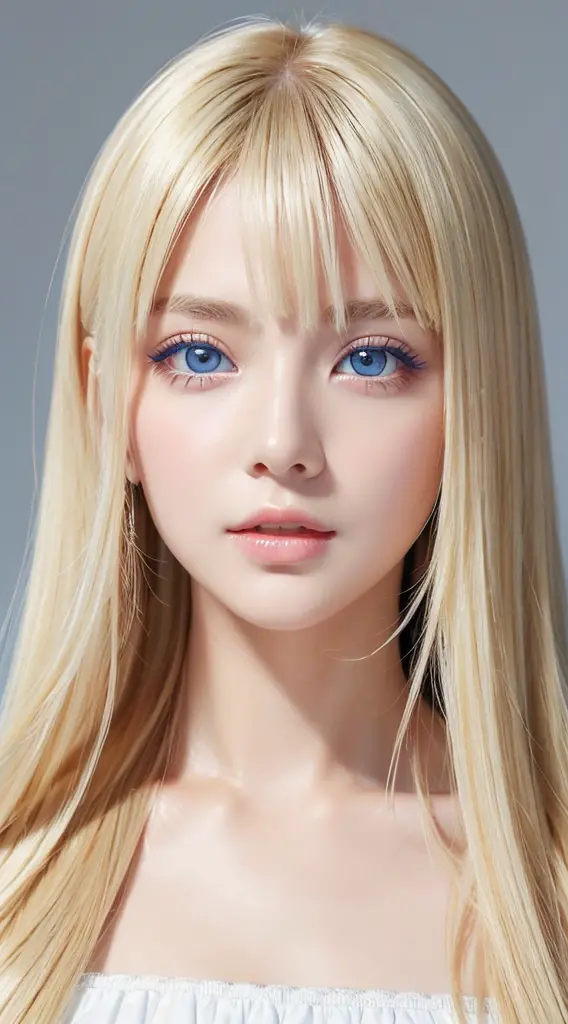 top-quality、​masterpiece、(逼真:1.4)、1 girl in、dazzling blonde hair、very beautiful big blue eyes、frontage、A detailed face、beautidfu...