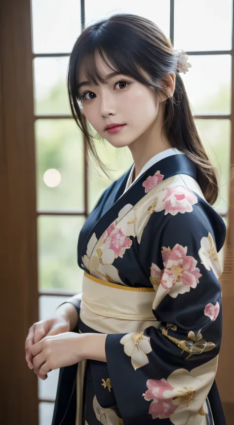 (kimono,age19)、(top-quality,​masterpiece:1.3,超a high resolution,),(ultra-detailliert,caustics),(photorealsitic:1.4,raw shooting)...