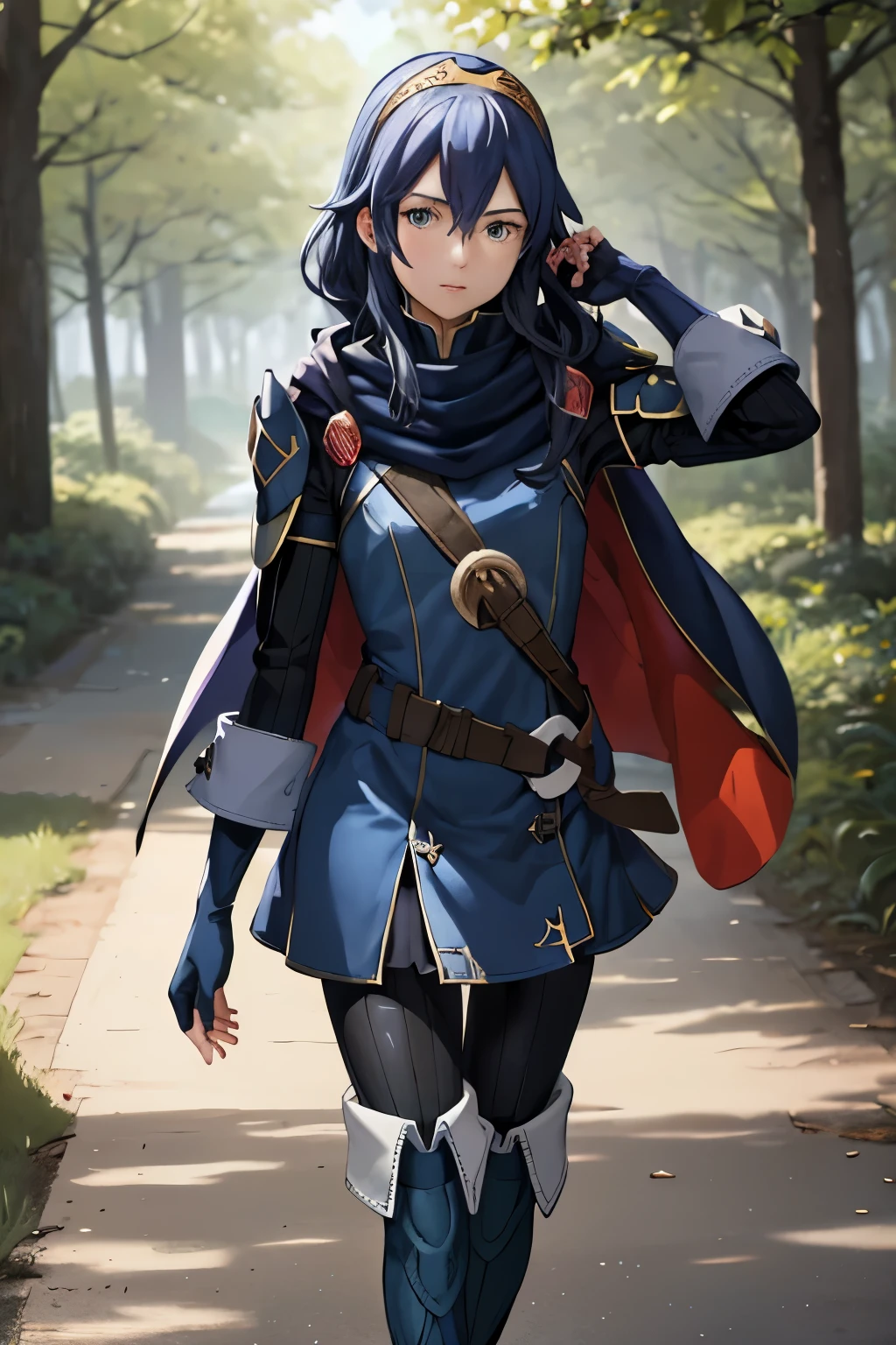 lucina (fire emblem) 1girl blue hair solo blue eyes tiara weapon