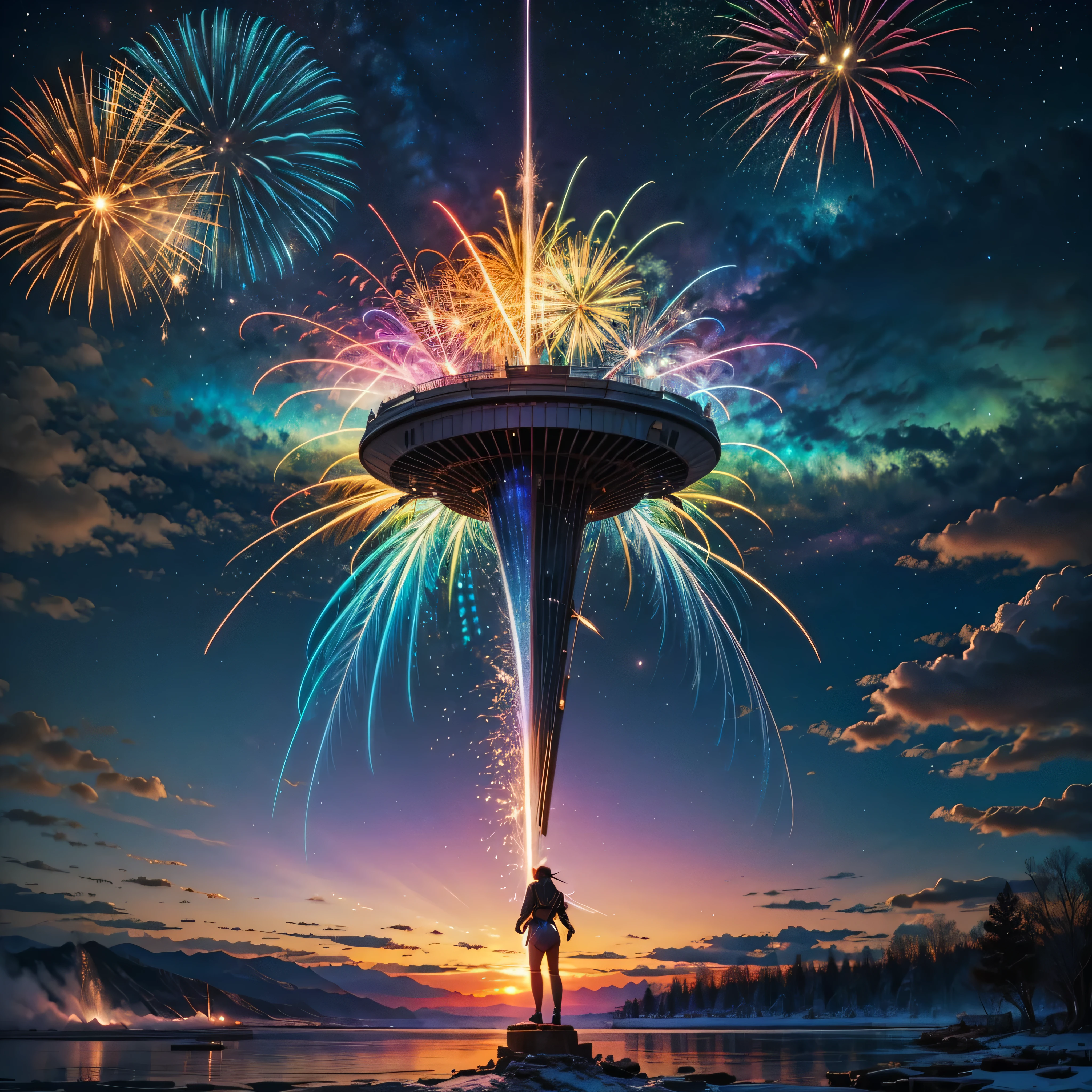 은하 colorgalaxy 넓은 성운 어두운 _밤_하늘 (Splendid fireworks bloom in the dark 밤 하늘 background) 일출 울트라 명작 불꽃놀이 화려한_불꽃놀이 도시 풍경 다리 장식된 애국적인 빛 프랙탈 불꽃놀이 머리 위에서 터져 나오며 역동적으로 상호 연결된 축하를 창조하는 광경을 상상하다 보는 사람 태양방울 영화 같은_달빛 윌오더위스프 울트라_고화질 울트라_사실적인 최적의 울트라_고품질 OpenGL 셰이더 울트라_높은 디테일의 정확한 반사 울트라_고해상도의 완벽한 체적 번개 개선된 옥탄_렌더링된 UHD "나이아가라 폭포" 난로 몬스터 Fire Blast 불꽃 발광 졸업 백라이트 다양한 멀티 등. --s 1000 --c 20 --q 20 --chaos 100