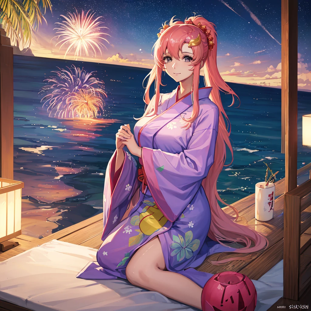 Bessere Qualität, Mädchen, sexuelle Yukata, (riesige Brüste: 1.5), Süße Frisur, Bucht von Tokio, vom Dach des Touristenbootes, Nachtsicht, Feuerwerk, sexueller Ausdruck, Panchira, Yukata, Seiosobra zuerst、Hintergrund mit（（Fantastic Feuerwerk、Sternenhimmel））eine der Schönheiten、Riesige Decke、lang blond、Yukata mit vielen Details und tiefem Ausschnitt、Schulter raus、Zu einem Dutt zusammengebundenes Haar und Haarschmuck. Weißer Hintergrund、Kawaii、eine Blondine、heller Hintergrund、Frohes neues Jahr、