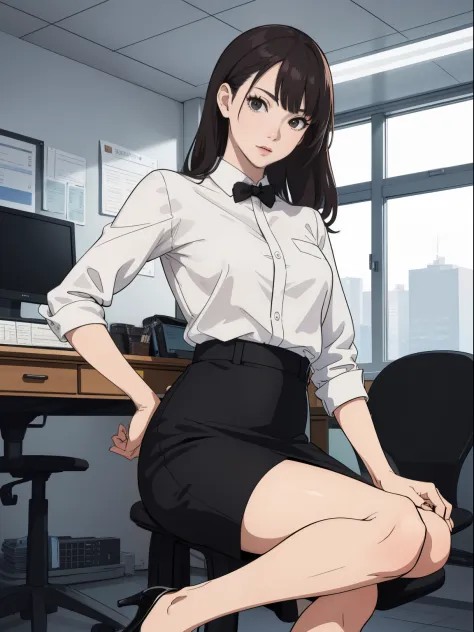 masterpiece, ,(solo:1.1), sexy, office, heels, pencil skirt,