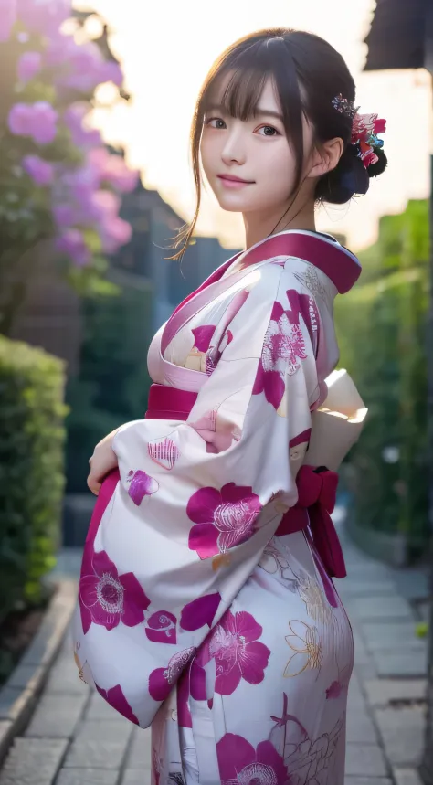 (Kimono)、((15yo student))、randome pose、(top-quality,​masterpiece:1.3,超A high resolution,),(ultra-detailliert,Caustics),(Photorea...