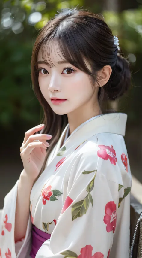 (Wear the kimono correctly,age19,no-makeup)、(top-quality,​masterpiece:1.3,超A high resolution,),(ultra-detailliert,Caustics),(Pho...