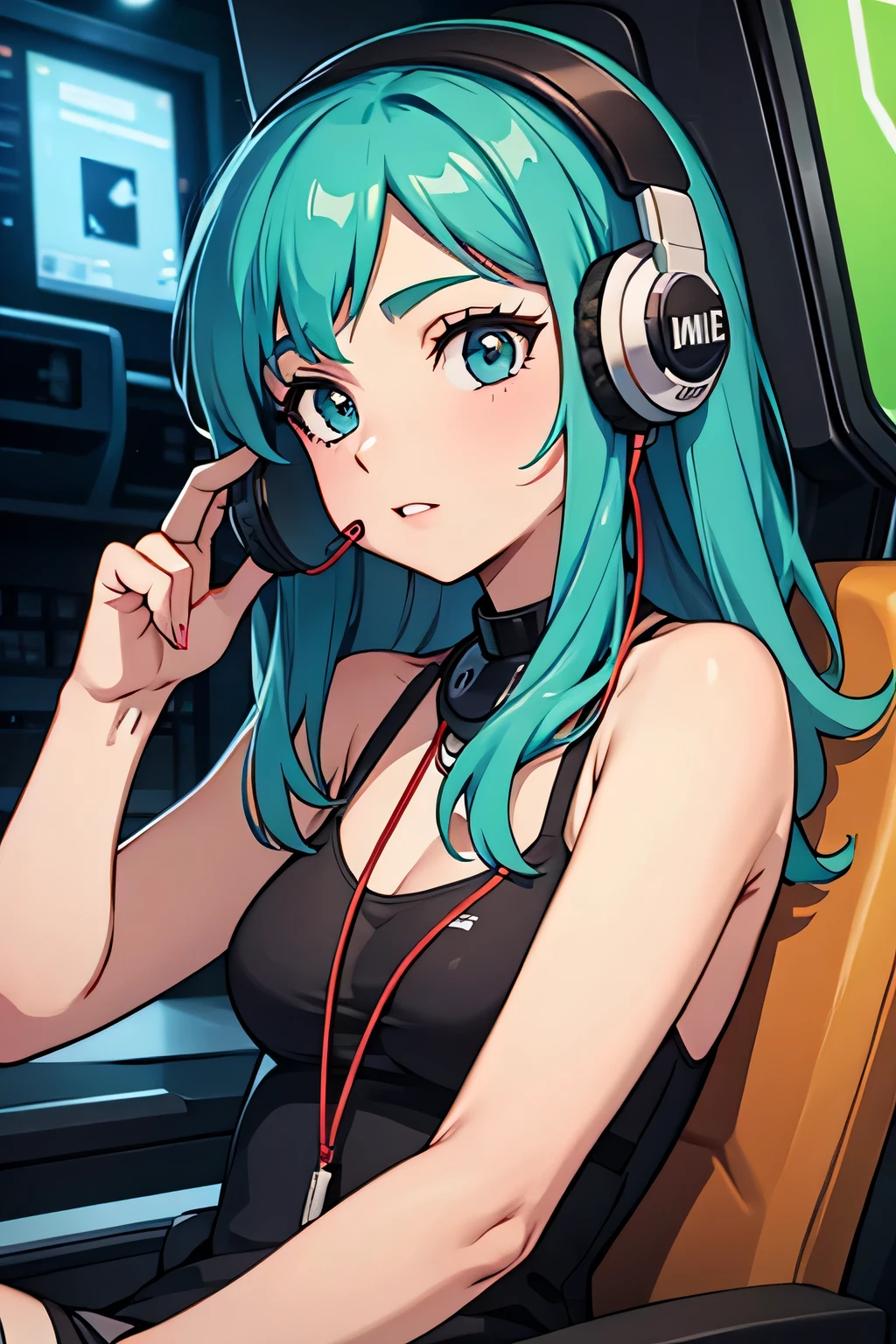 girl with headphones