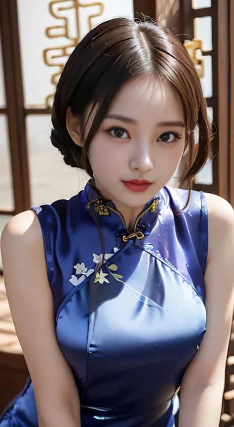 Blue Cheongsam Dress for a Statement