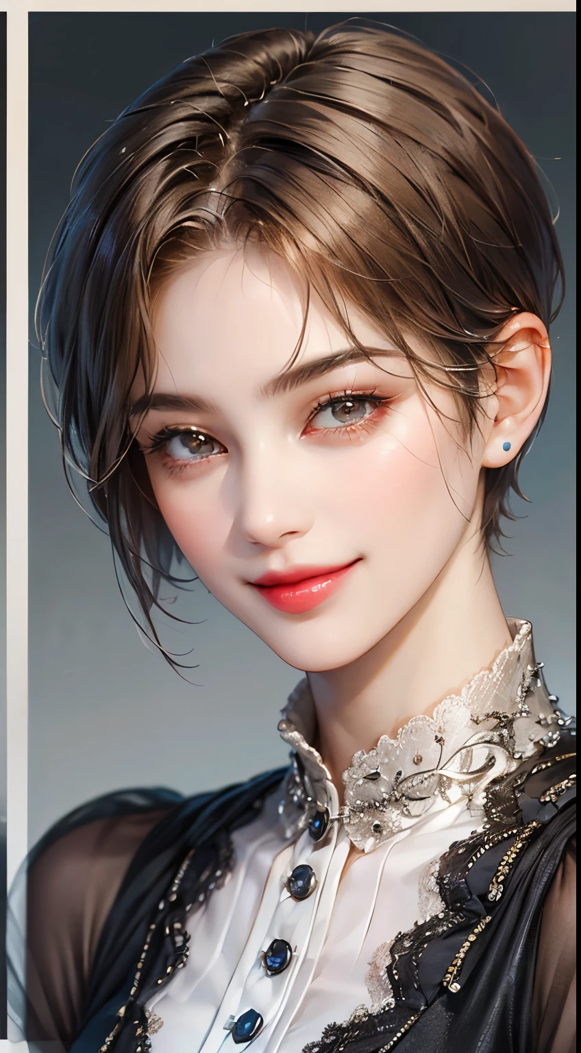 143
(a 20 yo woman), (A hyper-realistic), (high-level image quality), ((beautiful hairstyle 46)), ((short-hair:1.46)), (kindly smile), (brest:1.1), (lipsticks)