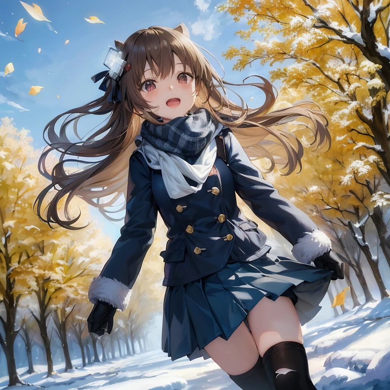 Anime Girl in winter clothes walking through the snow with trees in the background, Anime visuals of cute girls, Beautiful anime high school girl, beautiful Anime Girl, Beautiful anime, Smooth Anime CG Art, Anime Best Girl, Trending on ArtStation pixiv, (Anime Girl), Beautiful anime artwork, 4 k manga wallpaper, cute Anime Girl, 4k anime wallpaper