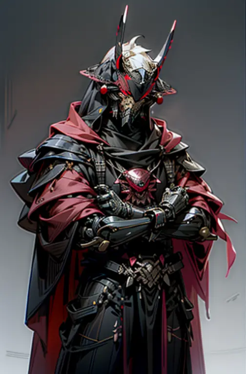 Dark_Fantasy,Cyberpunk,1manMechanical marvel,Robotic presence,Cybernetic guardian, samurai mechanical armour, holding a katana o...