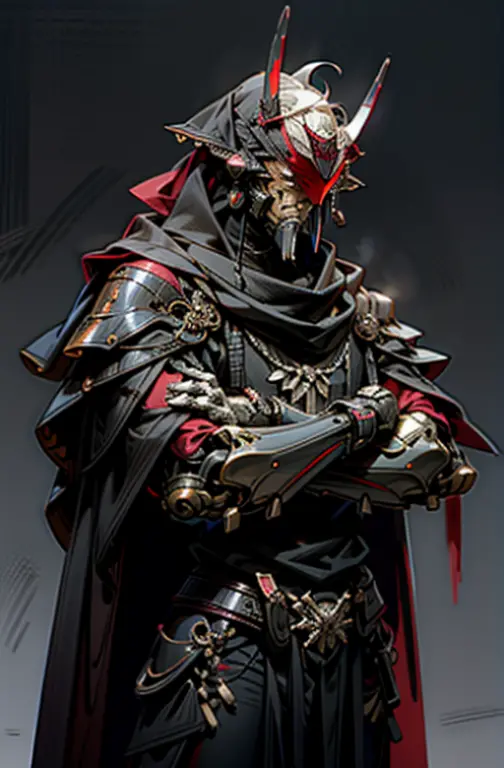 Dark_Fantasy,Cyberpunk,1manMechanical marvel,Robotic presence,Cybernetic guardian, samurai mechanical armour, holding a katana o...