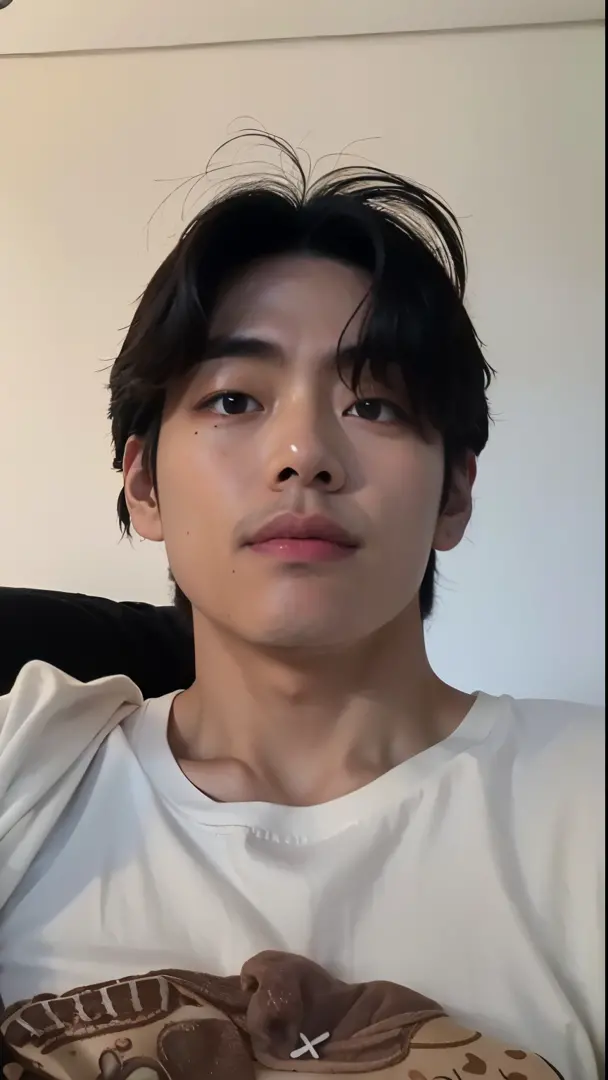 There is a man with a beard on his face and a white shirt, Kim Tae-Hyung, Taehyung, face tae, headshot foto de perfilture, Tae BTS, Hyung Tae, taken in the early 2020s, Sul Coreano Masculino, V BTS, Kim tae, foto de perfil, Tae adorable korean face, halfbo...