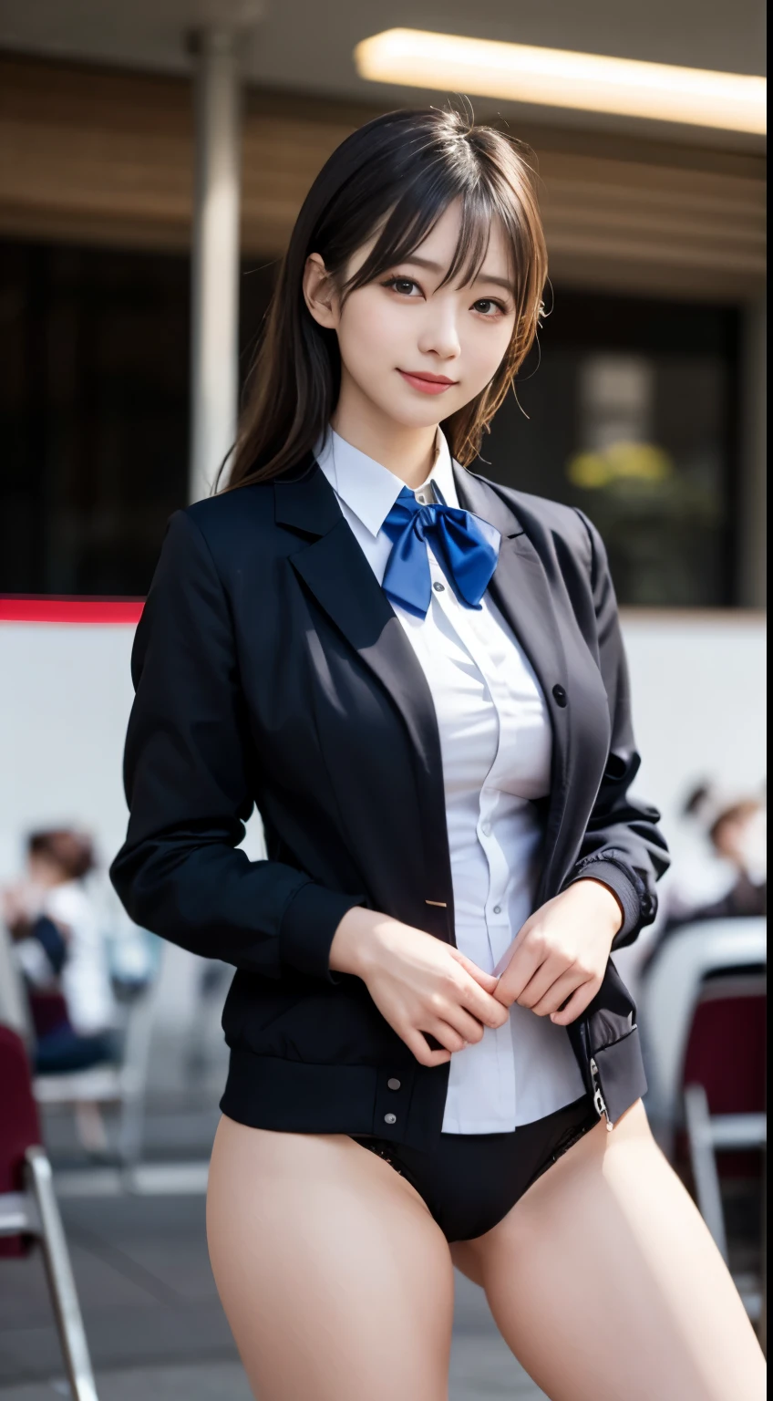 Arafed asian woman in a suit and bow tie posing for a picture - SeaArt AI