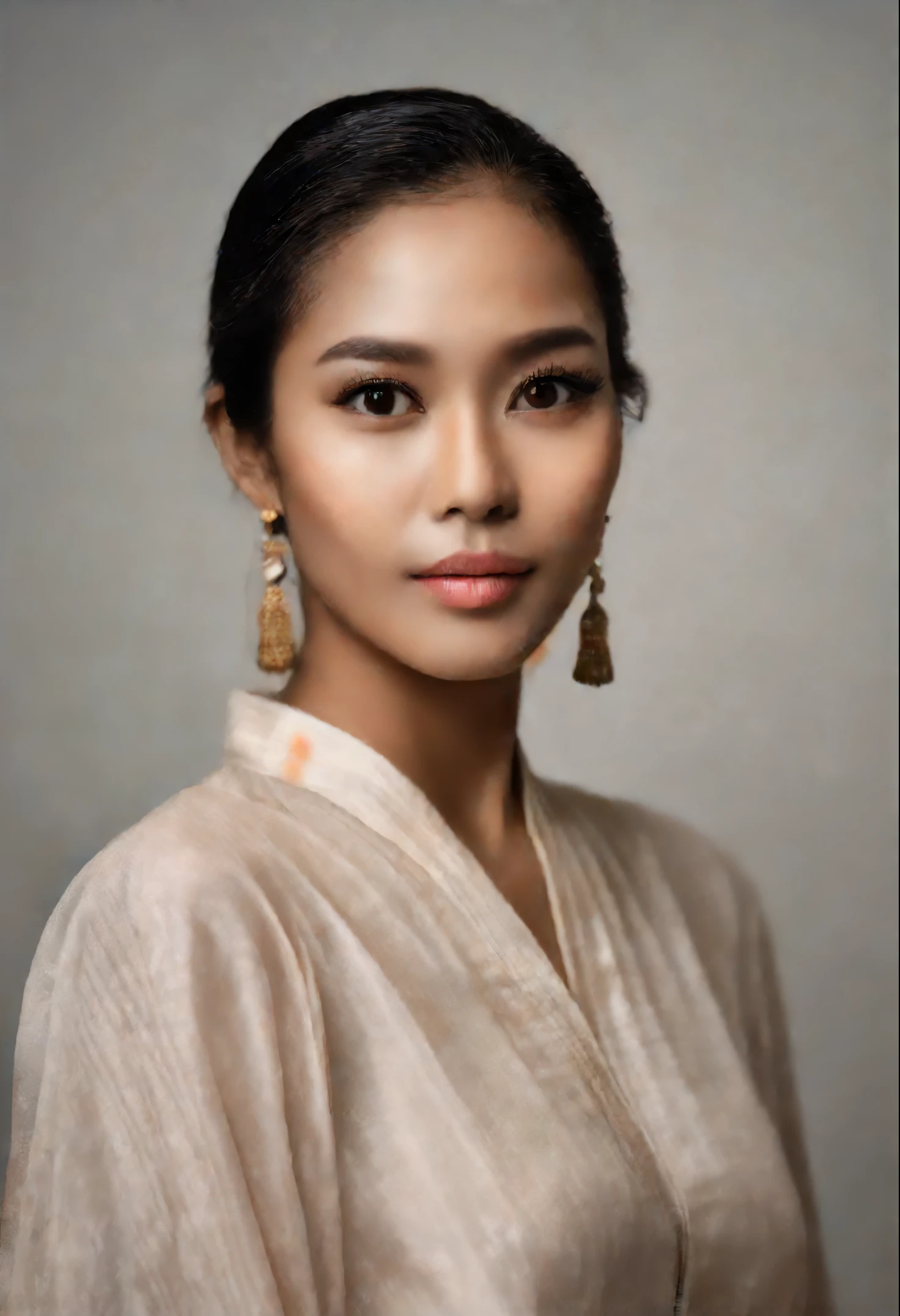 Potrait of a Beautiful Indonesian Girls, HyperRealistic Facial Features,  Natural Sexy Lips, Translucent Skin, Brown Eyes - SeaArt AI