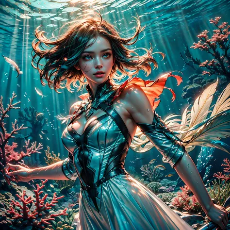 (((masterpiece))),(((best quality))),((ultra-detailed)),((underwater)),(illustration),(beautiful detailed water),((coral)),open ...