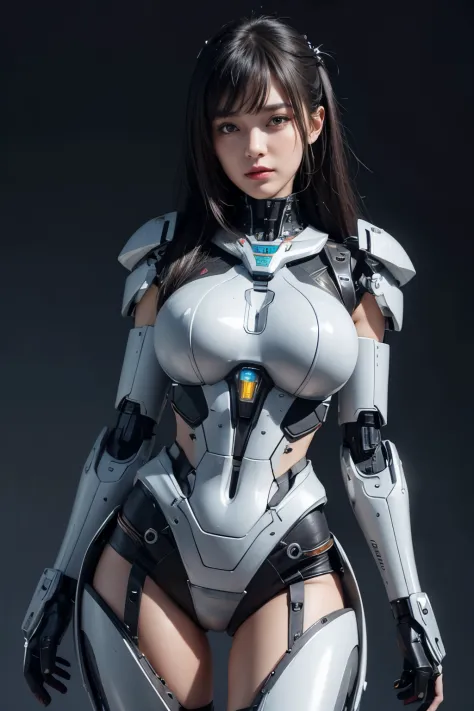 Textured skin, Super Detail, high details, High quality, Best Quality, hight resolution, 1080p, hard disk, Beautiful,(cyborgs),(Missiles from the chest),(Machine gun from both handeautiful cyborg woman,Mecha Cyborg Girl,Battle Mode,Girl with a Mecha Body,S...