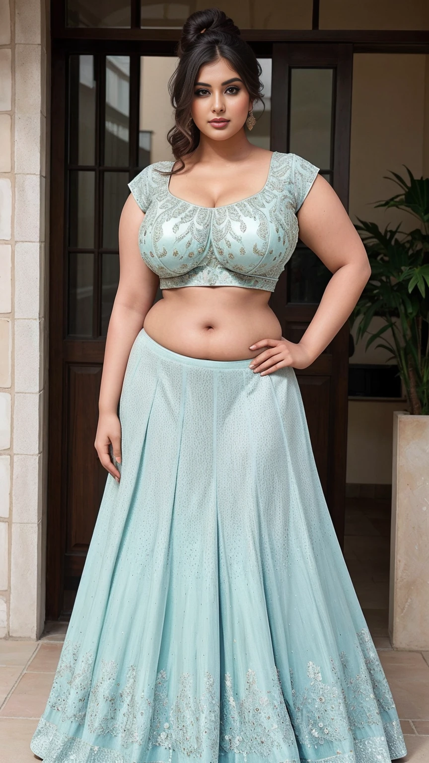 Saira Banu Indian beautiful woman sexy curvy plus size model wearing  deferent co - SeaArt AI