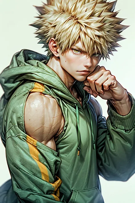 1boy muscular rugged age 25 bakugou katsuki , solo, solo focus - SeaArt AI