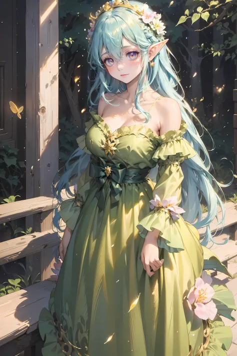 eyeline,(lewd eyes:1.4),(faeries:1.2),(high resolution,best quality,like a dream,obsessed,at a forest,faeries),(vibrant with colors,ultra - detailed),(美丽lewd eyes,Mottled sunlight,Whimsical creatures,sparkling mysterious mist,Evocative atmosphere otherworl...