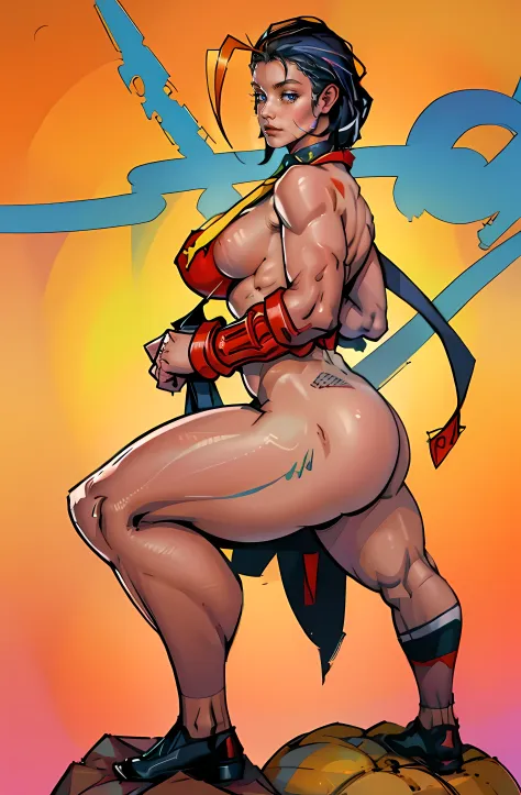 jim lee

street fighter, 1girl, cammy white, (thick thighs), (chubby), martial arts gi, makeup, earrings, direct look, solid background, full body,

((masterpiece))