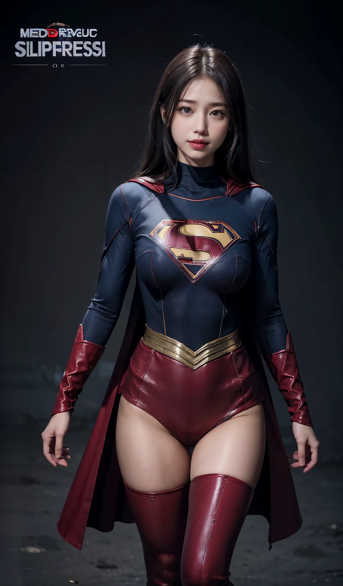 no background、no background、Fitted Supergirl costume、Hairstyle is short、Body Fit Costumes、draw the whole body、(((Wear black tights on your beautiful legs.)))、(((stretch your legs、tall、Legally express the beauty of your smile)))、((((Make the most of the original image)))、(((Supergirl Costume)))、(((beautiful hair)))、(((Suffering)))、(((Feet must necessarily be worn with black tights)))、(((You need to wear red boots)))、((Highest image quality、8K))、((highest quality、8K、masterpiece:1.3))、(((Keep Background )))、clear focus:1.2、beautiful woman with perfect figure:1.4、slender abs:1.2、wet body:1.5、Highly detailed face and skin texture、8K