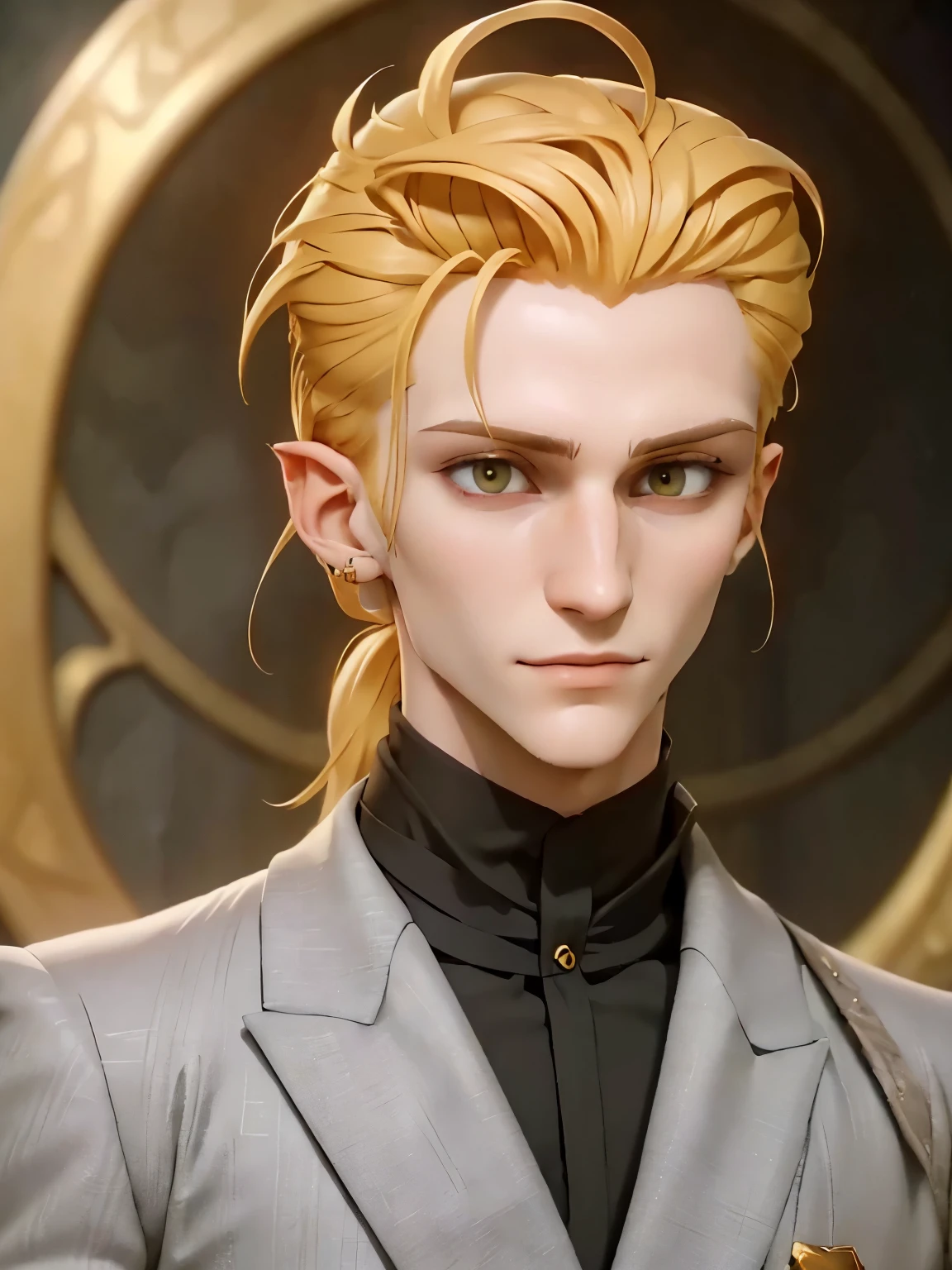 Nikolai has golden hair, shaved on one side and styled on the other, yellow eyes and slightly crooked nose, he has a beautiful face, "outlined by the features of a fairy-tale prince". He is described as extremely charming, handsome and smiling