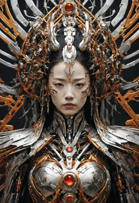 Futuristic native futurism, Actress Zhao Lusi plays the high-level cybernetic cyborg, big breasts, the Japanese goddess of war, ...