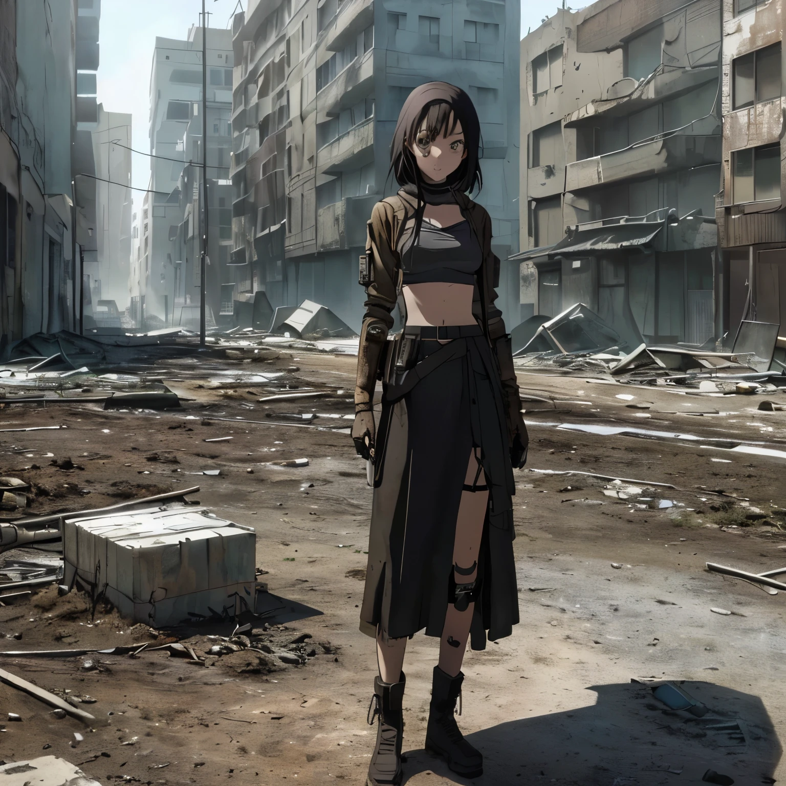 detailed,( Shadowvers style),Masterpiece, Best quality, 1Girl, solo, slim , ((Skirt over the head)), The Wandering Girl, Indoors, whole body, (((A character from a post-apocalyptic world))),  (((( The character is close to the viewer)))), ((A character from the world of the post-apocalyptic world)), (((Medium breasts))), ((Beautiful simple anime eyes)), (((The most scared face)) ,(( Ao fundo, Surprised people), ( A vacant lot is visible),((does not look at the viewer))