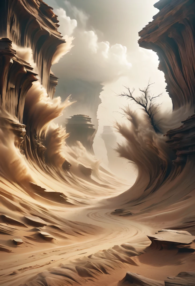 (desert canyon:1.5)，Narrow canyon in the middle of the desert,sandstorm，tornado，The hurricane rolled up the yellow sand and covered the sky，广阔的desert canyon,dramatic scenery,red sandstone formation,huge rock cliff,stunning landscape,deep and narrow ravine, in the style of photo realistic landscapes, Stone sculptures, cabin core, Stone, in the style of photo realistic landscapes, cabin core, tumbling wave,decorative background, photo realistic landscapes, large canvas format, 32k Ultra HD, photo, The best qualities of imaginative landscapes,4K,8k,high resolution,masterpiece:1.2),Super detailed,(actual,realistically,realistically:1.37),