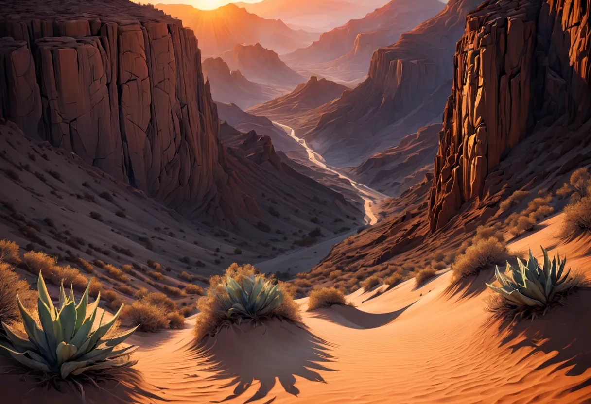 (best quality,4k,8k,highres,masterpiece:1.2),ultra-detailed,realistic:1.37,a stunning view of a desert canyon,landscape,fine-art...