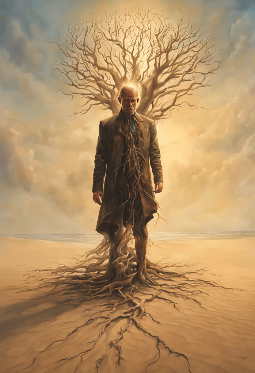 a man that is standing in the sand, inspired by tomasz alen kopera, memory trapped in eternal time, pulling strings, the album i...