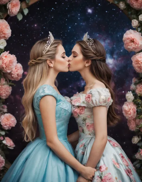 belle delphine kissing ariana grande - SeaArt Al - Free Al Art Generator