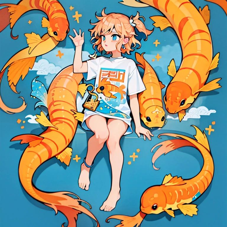 (white background), golden fish, koi, flowers, bottle, cute style, kawaii, (no humans), animal,
(masterpiece:1.2), (best quality, highest quality), (ultra detailed),
 