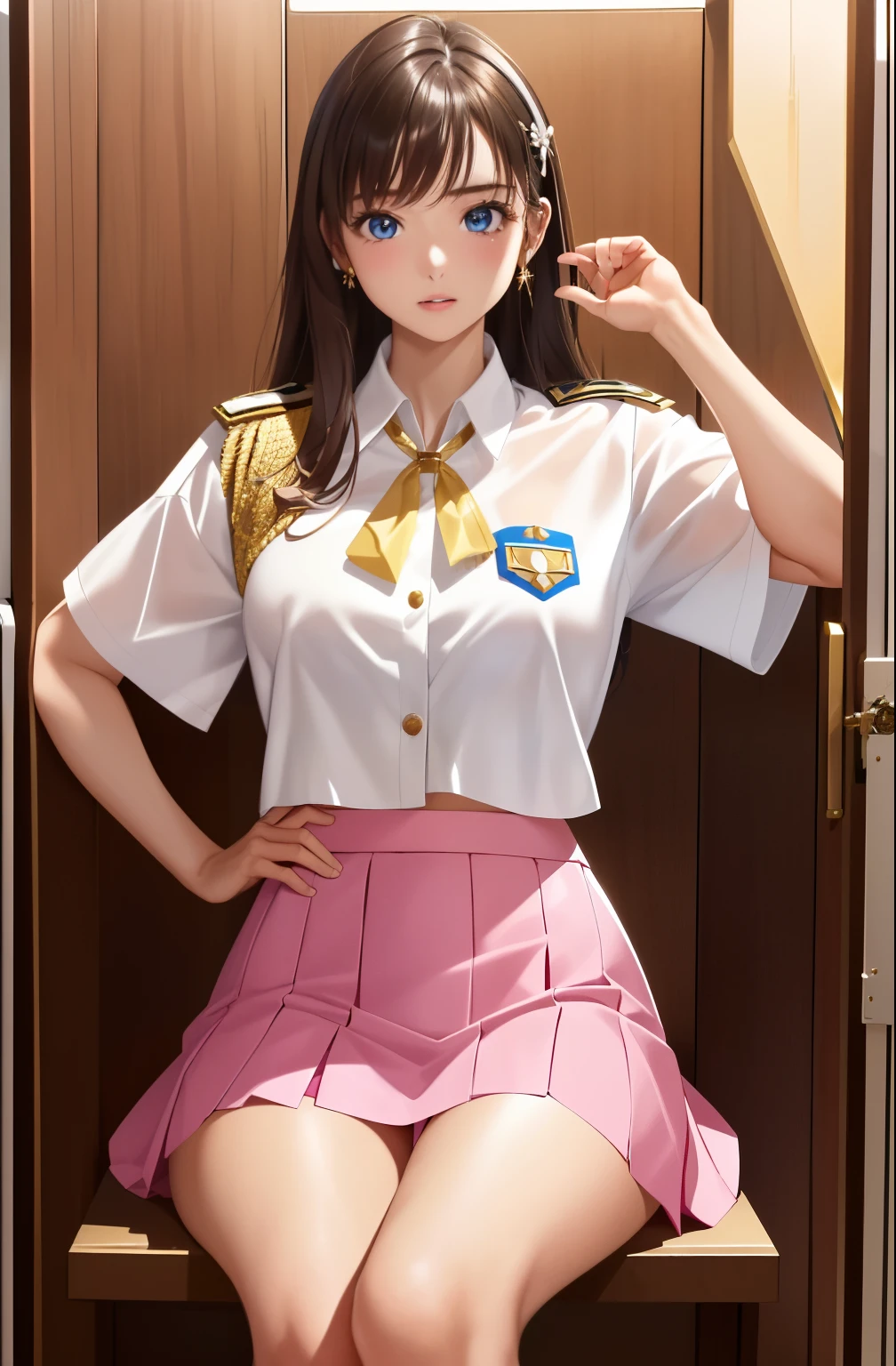 1 女の子, セイラ・マス, それ&#39;エレガント, ピースが飛ぶ, 複雑, Army ピンクの制服 dress with a super miniskirt so short you can almost see your pants.........、pure 白いパンティー、Please squat down and show me your 白いパンティー.........、超ミニスカート ミニスカートでパンツが見えちゃう、白いパンティー、現実, 最高品質, 混乱した, 高い顔のディテール, 完璧な目, 18歳, カウボーイショット, 実現、, 鮮やかな色彩, ピンクの制服, スカート、写真、グラビア撮影スタイル、実像、最高の画質、1 女の子, セイラ・マス, それ&#39;エレガント,足を広げる,show me your 白いパンティー, ピースが飛ぶ, 複雑,超ミニスカート、白いパンティー、 現実, 最高品質, 混乱した, 高い顔のディテール, 完璧な目, 18歳, カウボーイショット, , 鮮やかな色彩, 白い制服, スカート