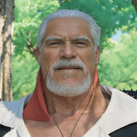 (masterpiece), (realistic), (ultra detailed), ( high reest quality), (photorealistic), (perfect face), (perfect anatomy), old man, 1male, solo, American, (((muscular))), monkey d. Garp from one piece, monkey d. Garp, Garp, ((spiky haircut)), ((white hair))...