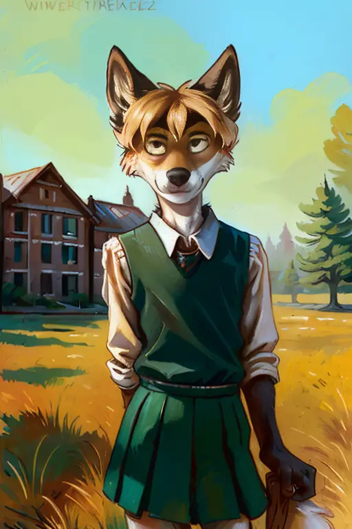 solo, wolf, male, slender, day, ((twink)), detailed, uploaded to e621, beautiful and detailed portrait of an anthropomorphic boy...