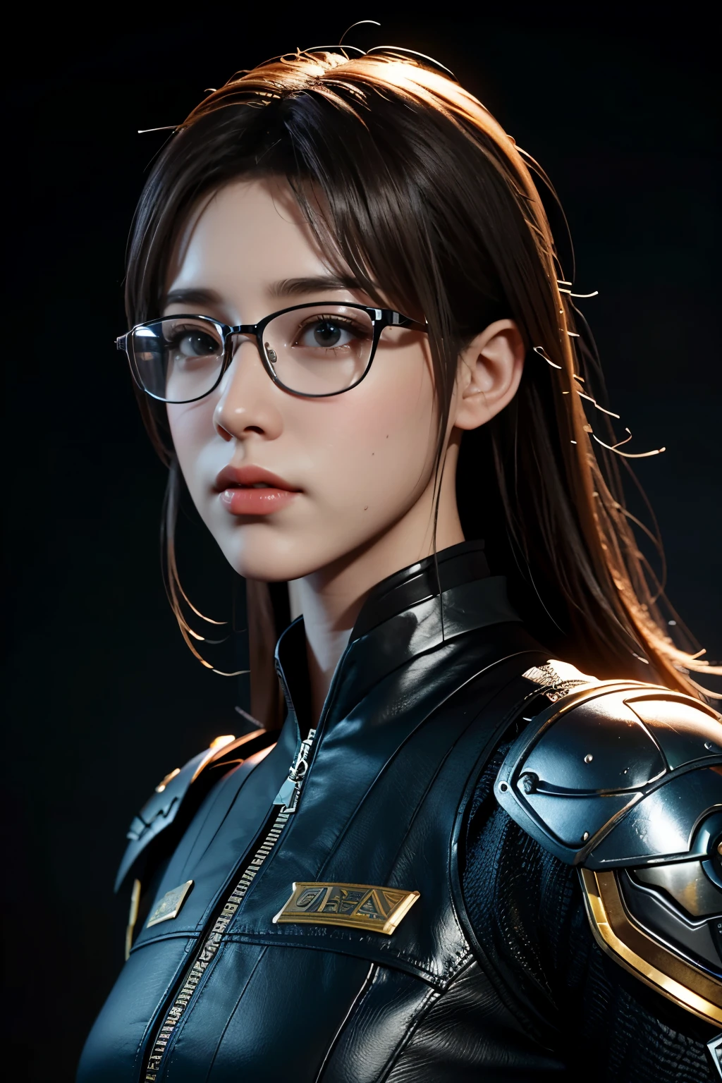 Masterpiece，The best qualities，Very high resolution，8K，((Portrait))，((Head close-up))，Original photo，real photo，Digital Photography， (Cyberpunk-style female cops of the future world)，(Fighting girl)，22-year-old girl，(Long hair in a casual style，blue)，An eye rich in detail，((Lachrymal nevus))，lip gloss，(Elegant and charming，Indifferent and noble)，(Future combat clothing full of mechanical style，A garment that combines the characteristics of a police uniform，A fancy badge，An intricate pattern of clothing，Glittering jewels，Joint Armor，Metallic luster，Power Armor，Red and white)，(Hologram glasses)，Cyberpunk Characters，Future Style， Photo poses，Street background，Movie lights，Ray tracing，Game CG，((3D Unreal Engine))，oc rendering reflection texture