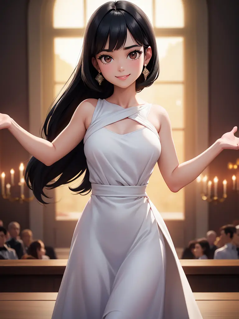 smile, black hair, delicate face, facing the audience, masterpiece, best quality, super fine, best shadow , disney style, best l...