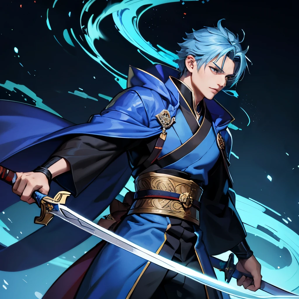 Considérant le ((homme)), hommeu Shinra's powerful and possibly divine nature, ses vêtements pourraient refléter un mélange d&#39;élégance et de force. Imaginez-le dans un élégant, robe de style kimono bleu foncé ou noir, symbolisant son lien avec les animaux et la nature. La robe pourrait être ornée de motifs de flammes subtils, connecting to his association with Feu bleu. Il a une double épée, ((épée double)) ((Deux épées)) ((Feu bleu))

Pour compléter le look, il pourrait porter des bottes robustes mais raffinées, et peut-être un simple cercle ou une coiffe. ((garçon))((homme)) 