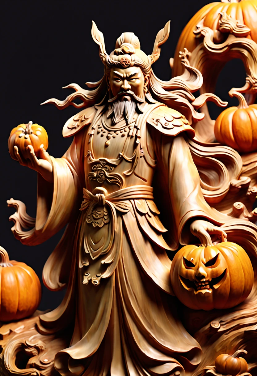 Pumpkin Carving art of oriental landscape painting, smooth surface, 3D Carving on Pumpkin, Chinese style, extremely detailed, soft lighting, soft contrast, incredible art, wlop, artstation, artgerm, octane render, (best quality, masterpiece, Representative work, official art, Professional, 8k:1.3)
