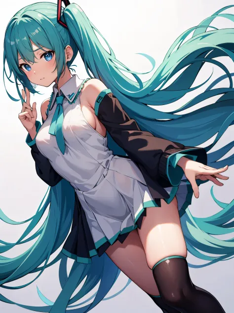(1 girl),(high quality), (High resolution), (extremely detailed), (8K),(lower body shot),(Hatsune Miku is wearing panties under ...