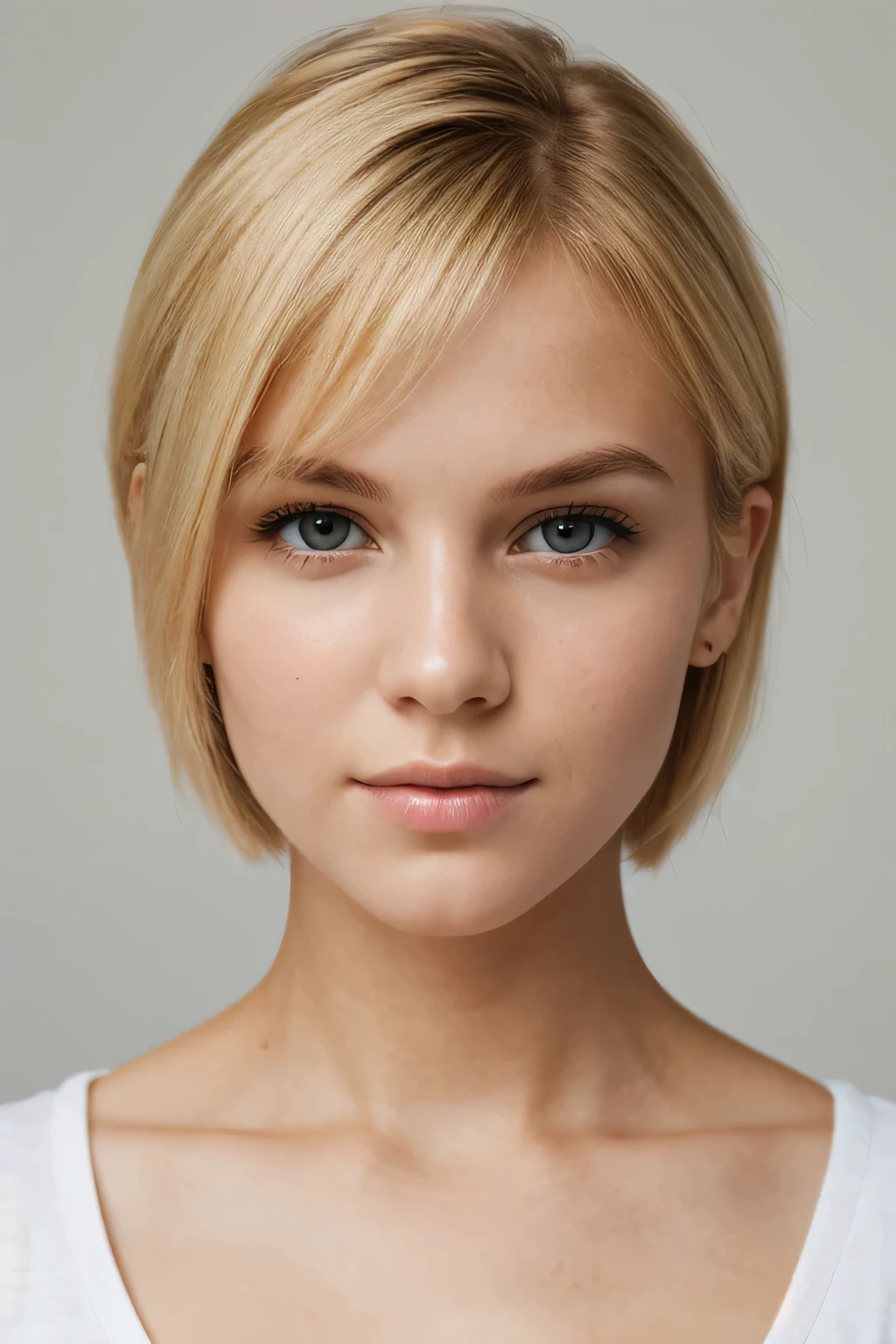 1fille, jeune, tout le corps, cheveux blonds, Cheveux courts, (Visage détaillé:1.5)