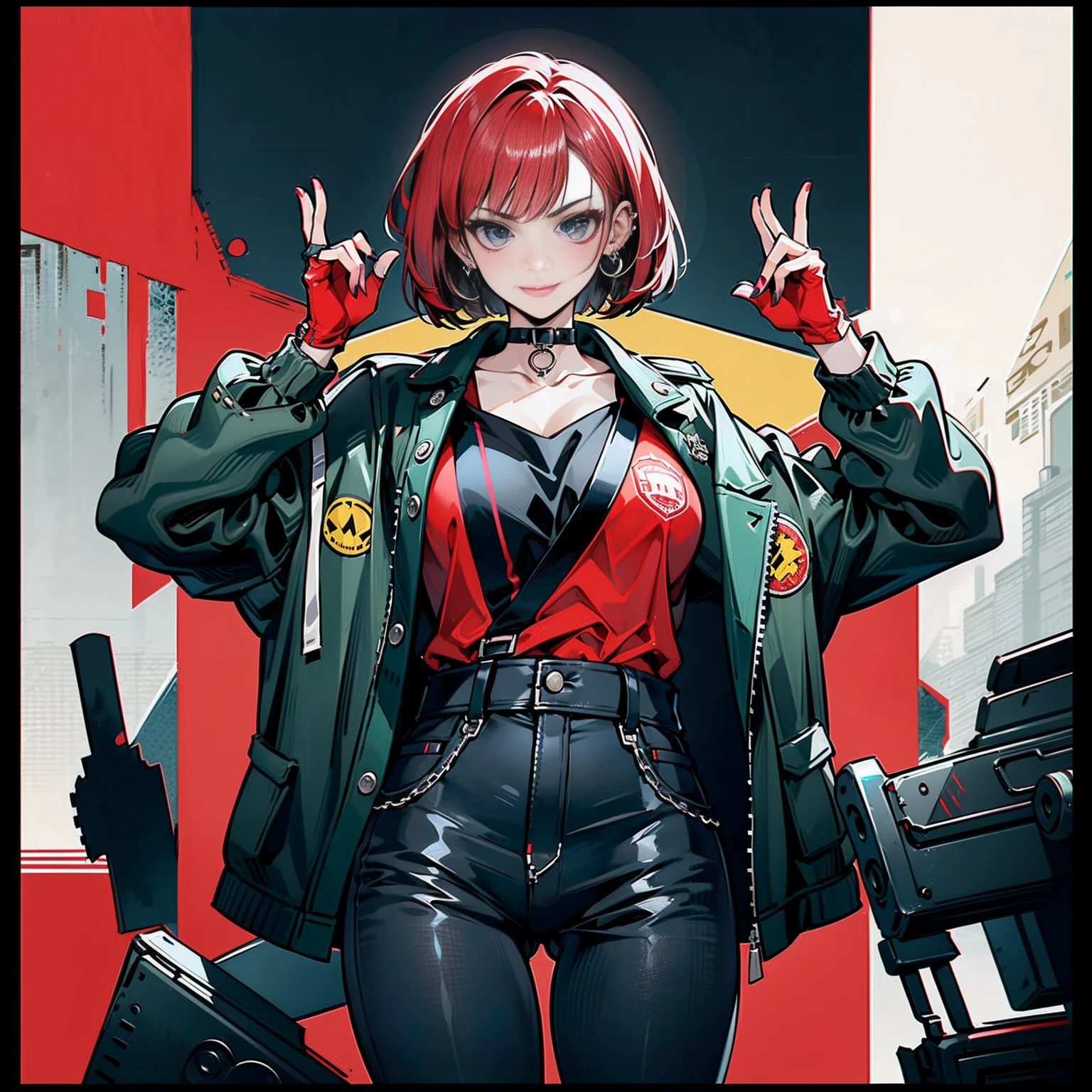 dans le style artistique de persona5 et dans le style artistique de street of rage 4, délinquant, (ils sont), mature_femelle, rougir, mature, femme plus âgée, 2, Tenue de professeur Sukeban, (1fille, seulement femelle, seulement, seulement focus)++++, foulard, ils sont teacher, ils sont Lutteer, Long_manches, open veste, blue veste,( Jean)+++, light skin tone femelle, (tout le corps)+++++, veste, biker veste, ruban adhésif, bras_soutien, gants, rouge_gants, gants de mariée, Vernis à ongle, bottes, noir_chaussure, Lutteer outfit, (tout le corps)+++++++, Sablier, visage mature, Sourire effronté, visage effronté, les rides, (rouge hair, Cheveux courts, coupe au carré, des boucles d&#39;oreilles, perçages d&#39;oreilles), rouge eyeighting art, Arts martiaux, debout, Lutteing_position, Lutte, Lutteing), Couleurs supplémentaires, 2j, Mégapixel, perfectionnisme, éclairage d&#39;accentuation, Full HD , (chef-d&#39;œuvre:1.2), (plan complet du corps:1),(tir de cow-boy:1.2), (très détaillé:1.2),(visage détaillé d&#39;anime:1.2), Coloré, Un œil détaillé, (paysage détaillé:1.2), (éclairage naturel:1.2), ((ils sont school teacher)) de Vincent Di Fate: Aide-mémoire, Plan anamorphique, Règle des tiers, visage par Artgerm et WLOP,