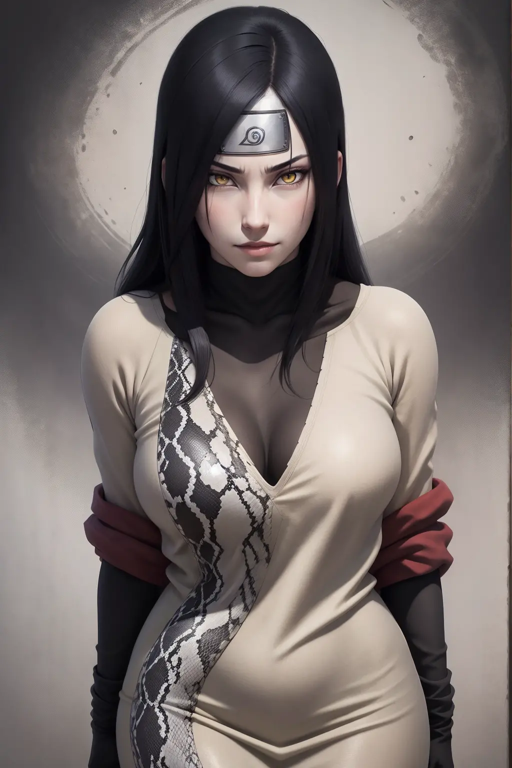 {-erro_de_anatomia:1.0} estilo anime, masterpiece, absurdities, orochimaru\(naruto\), 1girl solo, mature woman, oversized shirt ...