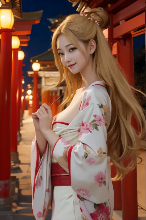 (in 8K、Raw photo、top-quality、超A high resolution、​masterpiece、various poses：1.3)、Beautiful blonde precise and detailed two side u...