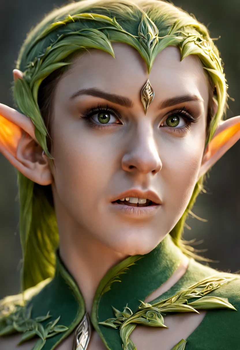 Hyper-detailed photograph of a captivating elf portrait: 1.2), (sharp focus, hyper-detailed, highly complex: 1.20), (natural lig...