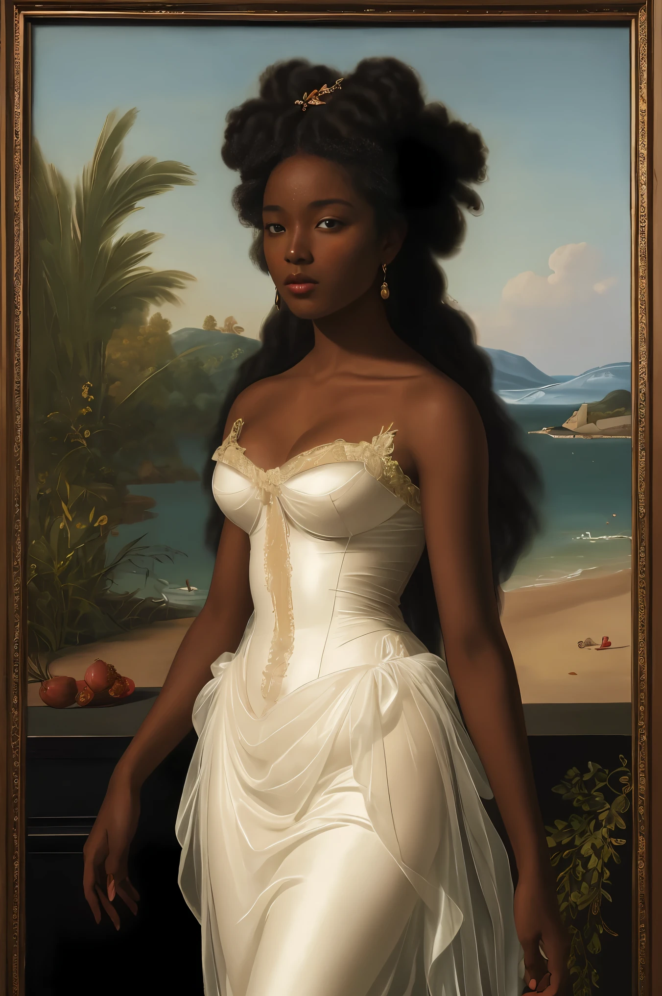 The Birth of Venus with ebony skin wearing a sheer dress, Paintings by Vigée Leblanc