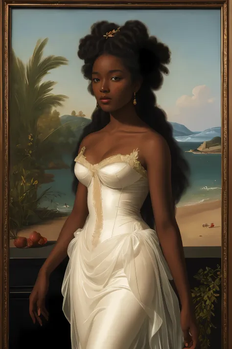 The Birth of Venus with ebony skin wearing a sheer dress, Paintings by Vigée Leblanc