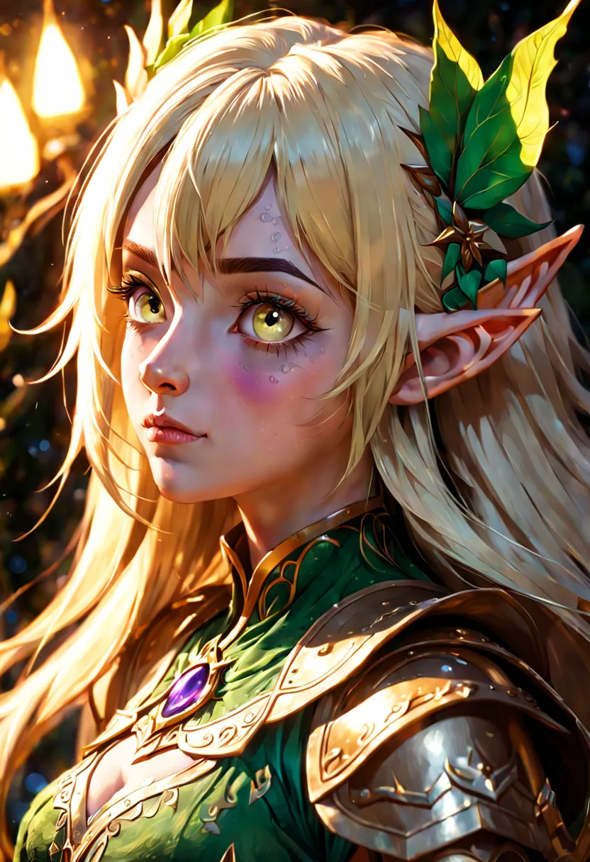 an portrait of a night elf hyperdetailed, volumetric lighting, golden hour, fairycore, deep color